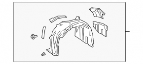 Front left fender liner Toyota Avalon 19-22