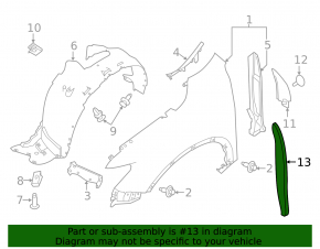 Wing seal door-wing left Nissan Rogue 17-20