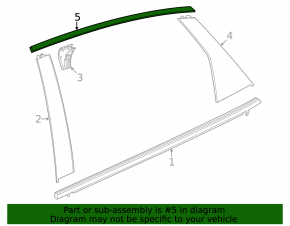 Upper rear right door molding Honda Civic XI FE/FL 22-26 Sport black