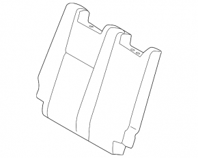 Backrest of the rear row of seats, 3rd row, right, Toyota Highlander 14-19, combined leather, black