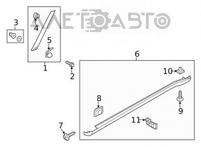 Windshield pillar trim right Kia Soul 14-19