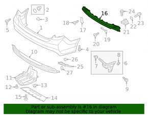 Rear bumper reinforcement for Hyundai Sonata 16-17 hybrid