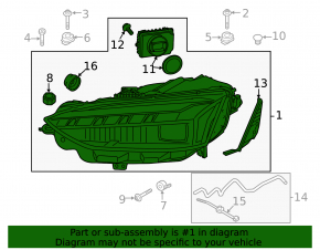 Left front headlight assembly for the Audi A5 F5 20-25 Matrix LED