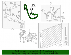 Air Conditioner Tube Condenser-Compressor Buick Encore 13-19