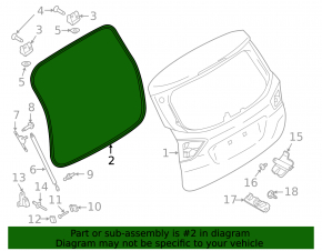 Rubber seal for the tailgate of a Ford C-max MK2 13-18