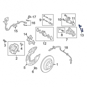 Front right caliper spring for Ford Fusion mk5 13-20 for 300mm disc