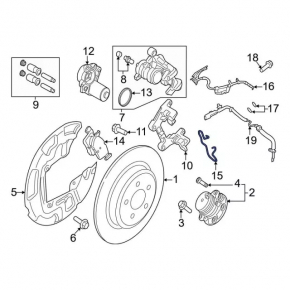 Front right caliper spring for Ford Fusion mk5 13-20 for 300mm disc