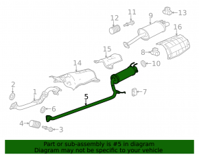 Exhaust Route Middle Section Acura ILX 13-15