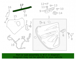 Glass seal inner rear left Chevrolet Bolt EV 17-23