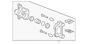 Rear left caliper assembly Acura MDX 14-16 pre-rest