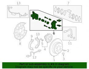 Rear left caliper assembly Acura MDX 14-16 pre-rest