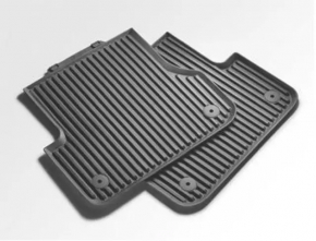 Set of 2 rear rubber floor mats for Audi A8 2013-2018, gray