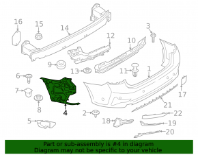 Rear bumper mount left BMW 3 G20 19-22