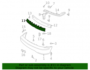 Lexus RX300 98-03 front bumper absorber cracks, corner torn off