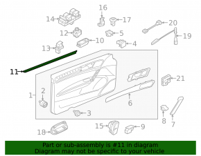 Inner glass seal for the front right door of a VW Golf 15-21 4d