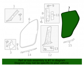 Door seal rear left Toyota Rav4 13-18