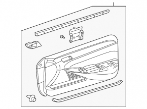 Door trim panel, front right, Toyota Solara 2.4 04-06