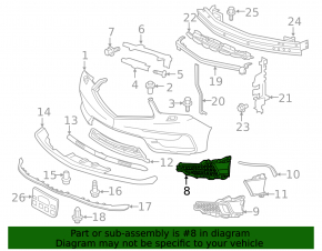 Front bumper grille left Acura MDX 17-20 rest