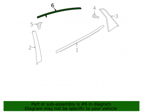Door molding upper rear left Honda Insight 19-22 chrome