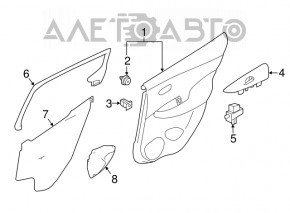 Door frame inner rear left Nissan Leaf 18-