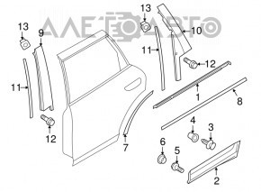 Door trim lower rear right Porsche Cayenne 958 11-18