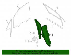 Front left window lift mechanism for a 19-26 Porsche Cayenne
