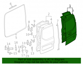 Trunk door bare right Ford Transit Connect MK2 13-17 cargo