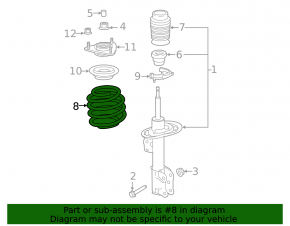 Front left spring Ford Mustang mk6 15-