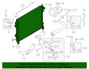 Radiator cooling water Ford Mustang mk6 15- 3.7, 5.0