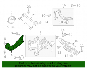 Rear left longitudinal arm Mazda 6 16-17