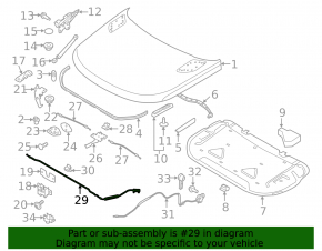 Land Rover Range Rover 13-21 Front Hood Release Cable