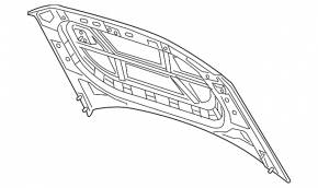 The bare hood of a VW Atlas 18-20 pre-restyling