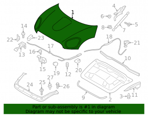 Bonnet bare Mini Cooper Countryman, Paceman R60 10-16