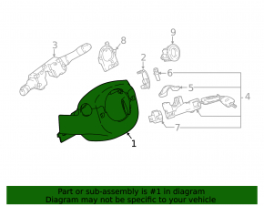 Nissan Rogue Sport 20-22 Black Steering Column Assembly, 2-Piece