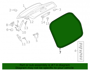 Rubber seal for the tailgate of the Audi E-Tron 19-23
