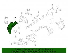 Front mudguard right front part BMW X5 F15 14-18