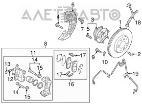 Brake disc cover front left Hyundai Sonata 15-19 under R16