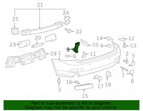 Rear bumper mount lower left Lexus IS 06-13
