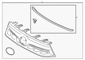 Grille radiator grill assembly Toyota Highlander 11-13 hybrid
