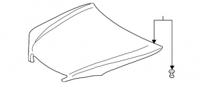 The bare hood of a Toyota Camry V30