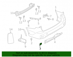 Tow Hook Cap Rear Bumper Subaru Outback 20-23