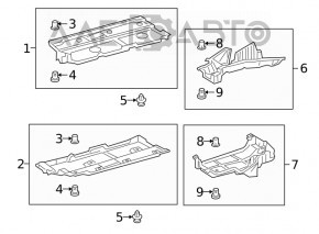 Left underbody protection for Lexus UX 19-26, dented fasteners, tears