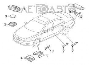 Key VW Jetta 11-17 USA smart/keyless 4 buttons