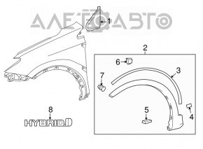 Triangle wing trim front right Toyota Rav4 13-18 worn