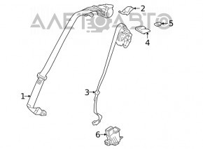 Rear left seat belt latch for Toyota Rav4 19-25 black