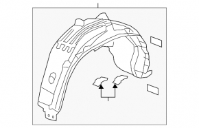 Rear right fender liner for Honda Pilot 16-22