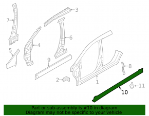 Left threshold Nissan Leaf 18-