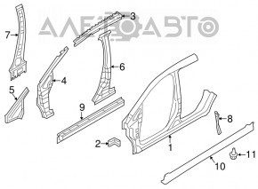 Left threshold Nissan Leaf 18-