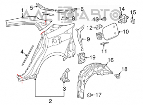 Toyota Prius 50 16-22 fuel filler door lock latch broken