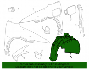 Front right fender liner Chevrolet Equinox EV 24-26